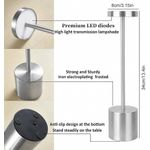Generic Cordless LED Table Lamp, Silver Metal, Rechargeable CODE: 17L - image 4
