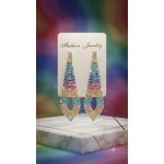Rainbow Rhinestone Statement Dangle Earrings