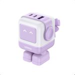 product_image_name-Ugreen-Nexode RG Robot Design Wall Charger, 3 Ports, 65 Watt, CD361 - Pink Blue-1