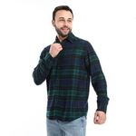 product_image_name-Kady-Windowpane Pattern Buttons Down Closure Shirt - Navy Blue & Dark Green-2