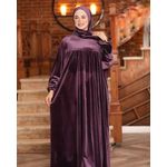 product_image_name-Generic-إسدال صلاة مخملي فاخر – تصميم أنيق مزين بنقاط لامعة – مريح وواسع مع طرحة - بنفسجي-3
