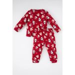 product_image_name-Defacto-Baby Girl Bike Neck Regular Fit Knitted Pyjamas - Red-2