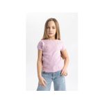 product_image_name-Defacto-Girl Crew Neck Slim Fit Short Sleeve T-Shirt - Pink-3