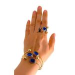 product_image_name-Khan Youssef-طقم نحاس بيور مكون من أسورة عريضه وخاتم فري سايز ومطعم بأحجار العقيق الازرق مناسب للهدايا-4