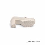 product_image_name-Generic-حذاء كعب عريض بتصميم تريكو عصري ونعل طبي مريح - موديل 50000-AM47 - بيج-4