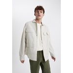 product_image_name-Defacto-Man Oversize Fit Overshirt - Stone-4