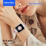 product_image_name-Haino Teko-ساعة هاينو تيكو G13 ميني الذكية للسيدات - شاشة AMOLED، تدعم المكالمات، مع 3 أساور متنوعة وشاحن لاسلكي.-2