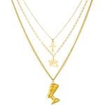product_image_name-Generic-طقم مجوهرات - عقد مصري، عين حورس، دلايات نفرتيتي على سلسلة من ثلاث طبقات لإكسسوارات ثقافية مهيبة-1