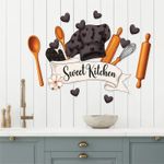 product_image_name-Generic-Chef Kitchen Black Wood Wall Sticker 40 * 50 - Made of High Quality Wood Laser Cut with Extreme Accuracy - Modern Wall Decor Moisture-proof and Easy to Install - Perfect for Home Kitchens, Restaurants-2