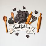 product_image_name-Generic-Chef Kitchen Black Wood Wall Sticker 40 * 50 - Made of High Quality Wood Laser Cut with Extreme Accuracy - Modern Wall Decor Moisture-proof and Easy to Install - Perfect for Home Kitchens, Restaurants-5