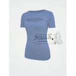 product_image_name-BENAA FASHION-تي شيرت كاجوال نسائي بعنق دائري وأكمام قصيرة مع تصميم مفرغ - أزرق فاتح-2