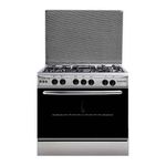 Techno Fire موقد غاز، 5 شعلات، 80 سم، فولاذ مقاوم للصدأ أسود - TF-15-S