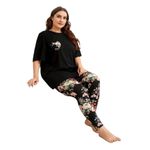 product_image_name-Generic-بنطال بيجاما منزلي مكون من قطعتين للنساء - مقاس مخصص - أسود-3