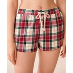 product_image_name-La Vie En Rose-Red Plaid Super Soft Pajama Shorts-4