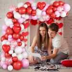 product_image_name-Generic-عدة قوس زينة بالونات ليوم عيد الحب، 89 قطعة بنطالونات باللون الوردي والأبيض والأحمر مع بالونات الفويل الحمراء على شكل قلب وكرة احتفالية ليوم عيد الحب، حفل زفاف، خطوبة، ذكرى سنوية، أو الاحتفال بعيد الأم.-2