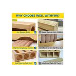 product_image_name-Generic-3-in-1 Bamboo Wooden Foil Dispenser with Cutter, Storage Organizer for Aluminum Foil, Cling Film, Parchment Paper, Tin Foil Dispenser for Kitchen Cabinet Drawer-4