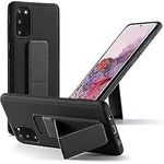 جراب موبايل خلفي مغناطيسي للسيارة من السيليكون الناعم مع مسند أفقي ورأسي وحزام معصم لتوفير حماية كاملة، غطاء حماية مضاد لبصمات الأصابع لموبايل سامسونج نوت 20 الترا