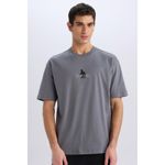 product_image_name-Defacto-Man Crew Neck Oversize Fit Short Sleeve T-Shirt - Grey-3