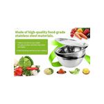 product_image_name-Generic-3-Piece Kitchen Rice Strainer + Vegetable Grater Set Silver 26x26x26cm-2