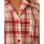 product_image_name-La Vie En Rose-Red & Beige Plaid Soft Velour Button-down Shirt-3