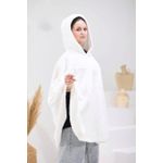 بلانكت "كاب" شتوي ناعم من الفليس مع غطاء – تصميم أنيق ومريح - أبيض