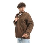 product_image_name-Red Circle-سترة بنية مريحة بسحاب مع جيوب-3