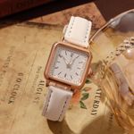 SHEIN Elegant Women Square Watch – Rose Gold Case with  Leather Strap