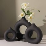 Black Donuts Vases Set