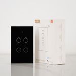 product_image_name-Moes-مفتاح مويس الذكي Smart Switch بخاصية الواي فاي + RF، مفتاح جداري باللمس Smart Life L+N باربعة مفاتيح EU - اللون الأسود WRS-EU3-BK الإصدار V2 Moe-1