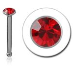 3Diamonds Gem Nose Bone Stud Piercing Jewelry, Red