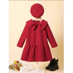 فستان أطفال أنيق من الصوف - أحمر