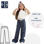 Girls' Sparkle Star Wide-Leg Jeans (Code: 212) – Magical Style & Total Comfort