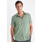 product_image_name-Defacto-Man Polo Neck Regular Fit Short Sleeve Shirt - Haki-1