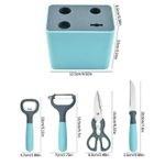 product_image_name-Generic-طقم أدوات مطبخ 5 في 1 مع حامل، مجموعة أدوات متعددة الوظائف، يشمل مقشرة، سكين فاكهة، مقص، فتاحة زجاجات وحامل مصفاة (لون واحد)-1