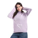 product_image_name-Caesar-Women's wool pullover with a high neck and heart print-1