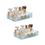 Stackable Two-Piece Acrylic Storage Organizer Modern Shelf for Bathroom, Kitchen and Vanity Ideal for Cosmetics, Perfumes, Spices and Utensils 30 17 cm
