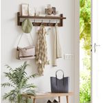 product_image_name-Generic-AMBIRD Wall Hooks with Shelf 28.9 Inch Length Entryway Coat Hooks for Bathroom, Living Room, Bedroom (Brown)-3