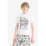 product_image_name-Defacto-Boy Crew Neck Regular Fit-Nba Knitted Pyjamas - White-3