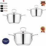 product_image_name-YOUNESTEEL-يونستيل طقم حلل رويال ستانلس ستيل ٦ قطع مقاس ١٨  سم - ٢٠  سم - ٢٨  سم من يونستيل-2