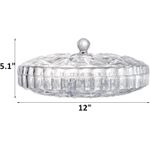 product_image_name-Generic-صينية تقديم دائرية من الأكريليك مع 6 مساحات تخزين وغطاء للوجبات الخفيفة للمقبلات وتخزين الطعام والفواكه والفواكه المجففة والفواكه - 30.4 سم-2