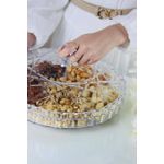product_image_name-Generic-صينية تقديم دائرية من الأكريليك مع 6 مساحات تخزين وغطاء للوجبات الخفيفة للمقبلات وتخزين الطعام والفواكه والفواكه المجففة والفواكه - 30.4 سم-6