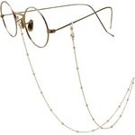 Generic  سلسلة نظارات مطلية بالذهبي، مصنوعة من الفولاذ المقاوم للصدأ، قطعة واحدة، لحمل النظارات الشمسية، مناسبة للرجال والنساء والأطفال، هدية مثالية لعيد الميلاد