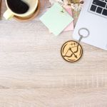 product_image_name-Generic-4peices, Wooden Zodiac Keychain - Sagittarius Sign Laser Cut Keyring - Horoscope Gift (4cm)-4