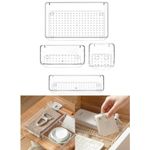 Set of 4 Acrylic Space Saving Storage Box Drawer Organizer for Office Supplies Cabinet - Clear