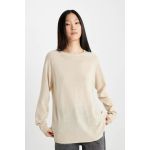 product_image_name-Defacto-Woman Crew Neck Relax Fit Pullover - Stone-2