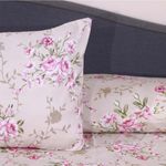 product_image_name-Generic-Floral Bed Sheet Set, 3 Pieces, Pink and Beige-2