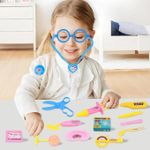 product_image_name-Generic-Doctor toy in a box, 15 pieces of doctor role-playing toys, with carrying case, stethoscope, doctor imitation toys for children (blue)-5