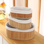 product_image_name-Generic-سلال تخزين الطعام, الاكسسوارات وأدوات الزينة من الخيزران مع بطانة قماش شكل بيضاوي (بيج) 3 قطع-1