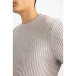 product_image_name-Defacto-Man Crew Neck Standart Fit Pullover - Lt.Grey-3