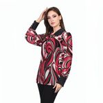 product_image_name-Smoky Egypt-Printed Crepe Chiffon Blouse - Red-1